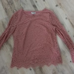 Adrienne Vittadini floral lace top size M